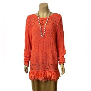 RUDY RD. LADYS KNITE SWEATER WITH FRIZNG ON THE BOTTOM TRIMMINGS …